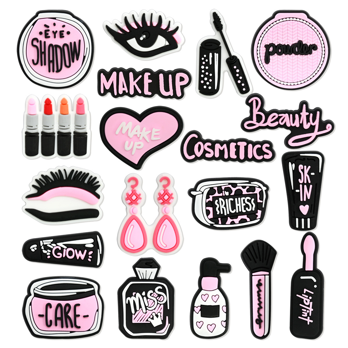 Croc Style Clog - Pink Beauty Makeup Shoe Charms for
