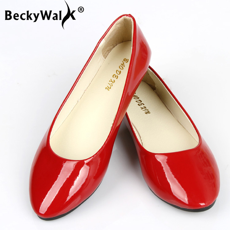 Women Shoes Us To Eu - Summer women's flat shoes patent leather