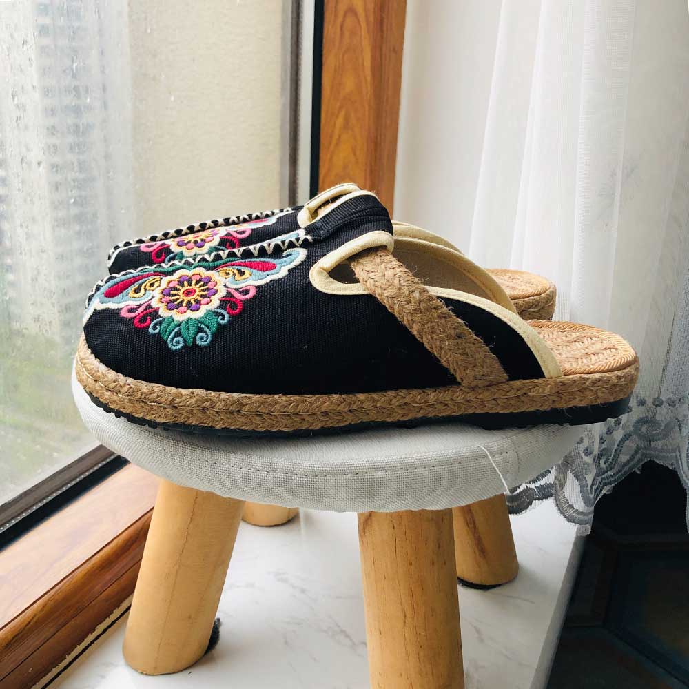 Women'S Shoes Vegan - New Women Casual Linen Handmade Embroidery
