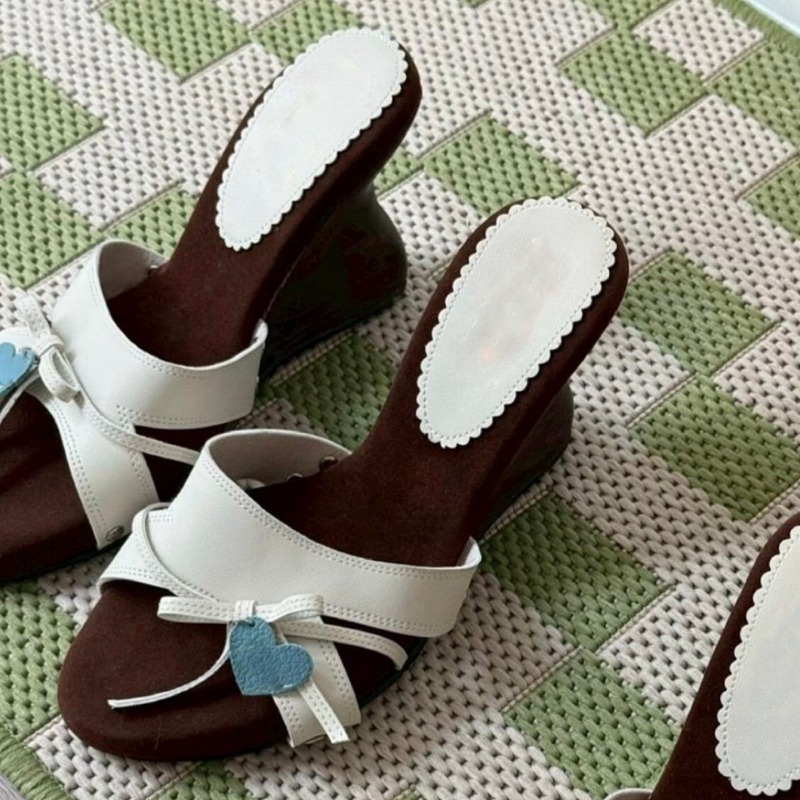 Women's Heart Bow Wedge Heel S - Women Shoes Us To Eu ulasan dan harga