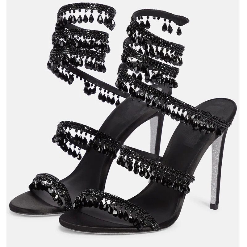Sexy Green Crystal Fringe Stil - Peep Toe Heels ulasan dan harga