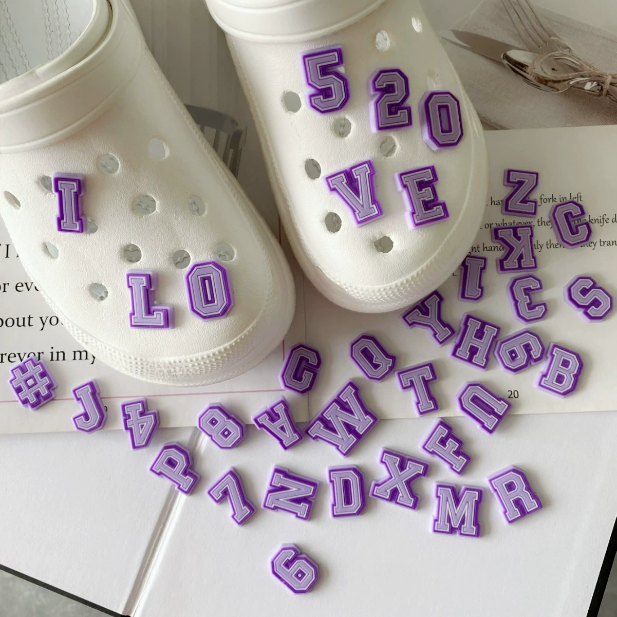 New Purple Alphabet Letter Pin - Croc Style Clog ulasan dan harga