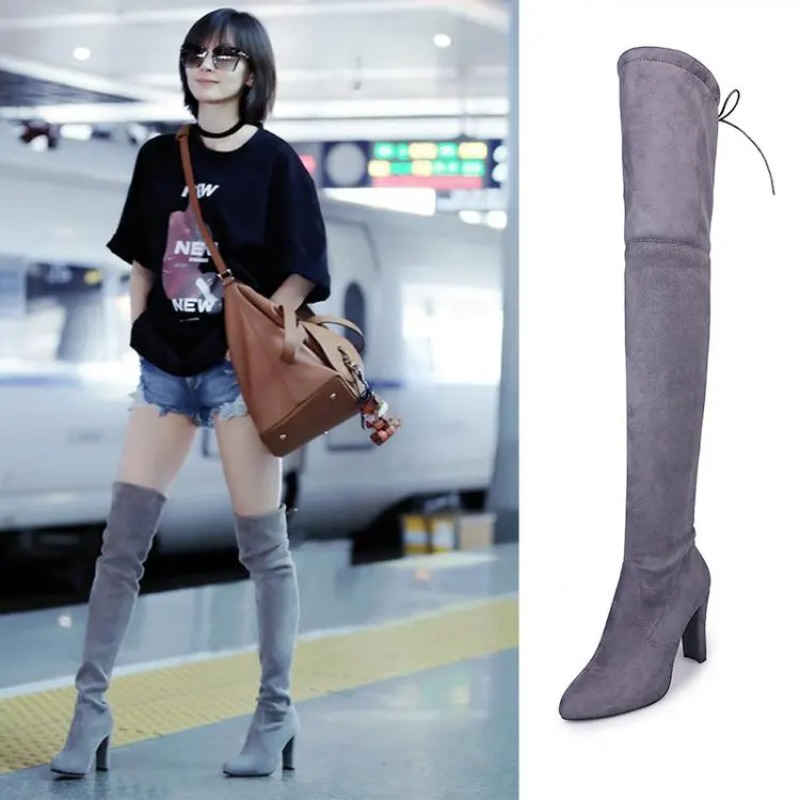 New European and American Styl - Sock Boot Women ulasan dan harga