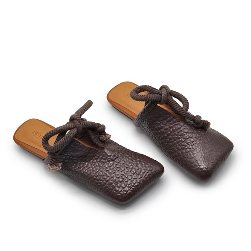 Square Toe Slippers Women Flat - Women Shoes Size 7 ulasan dan harga