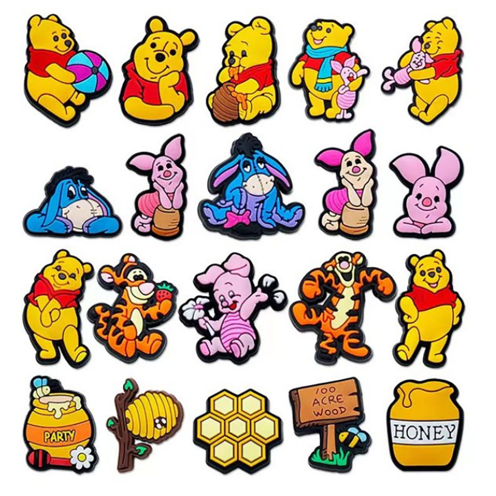 20-66pcs Cartoon Pooh Piglet T - Croc Style Clog ulasan dan harga