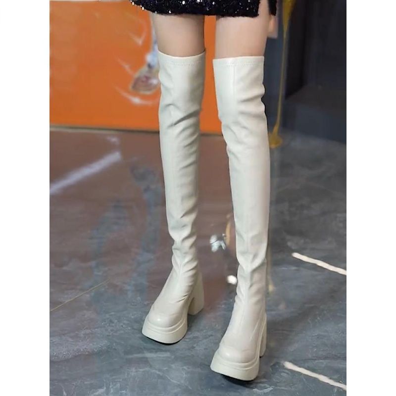 Round toe thick soled high-hee - Sock Boot Women ulasan dan harga