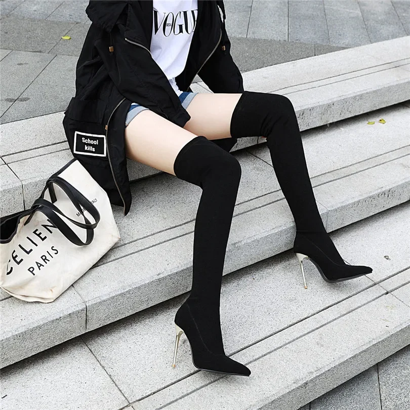 Plus Size Stretch Leopard Over - Sock Boot Women ulasan dan harga