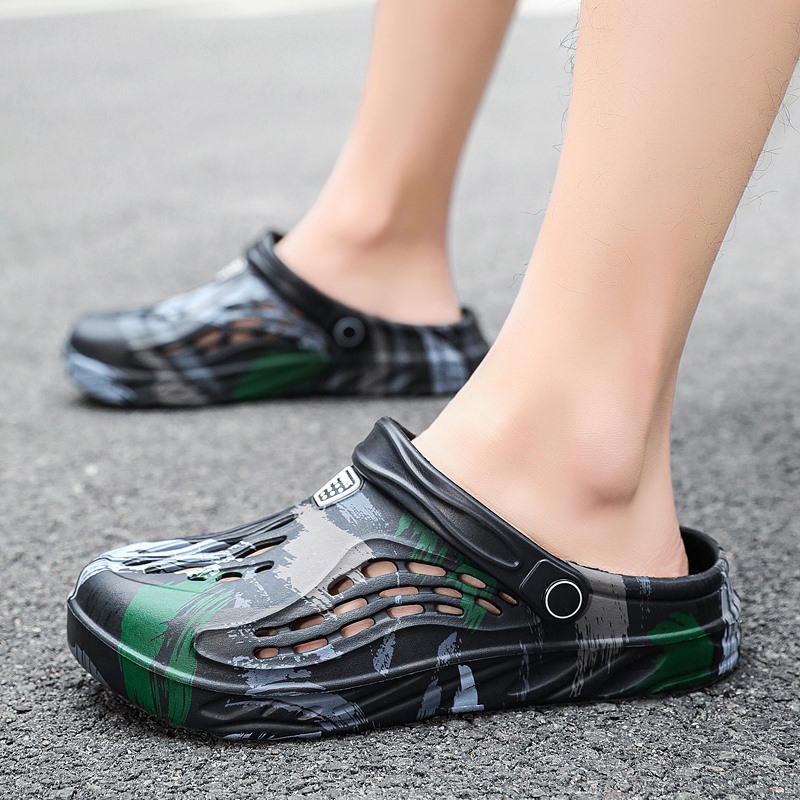 Men's Summer Camouflage Graffi - Croc Style Clog ulasan dan harga