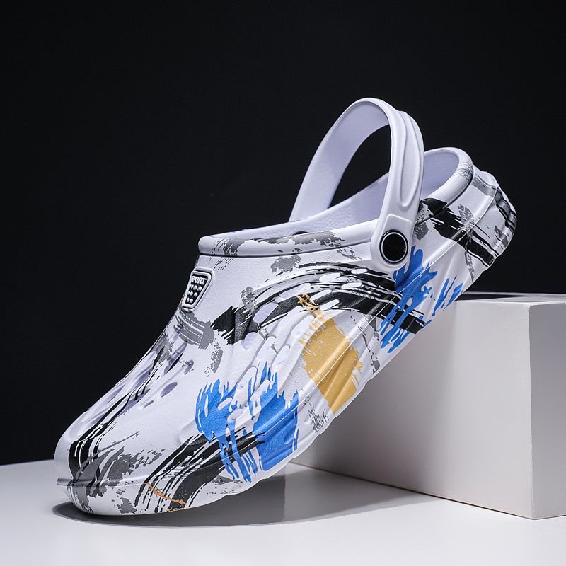 Men's Summer Camouflage Graffi - Croc Style Clog ulasan dan harga