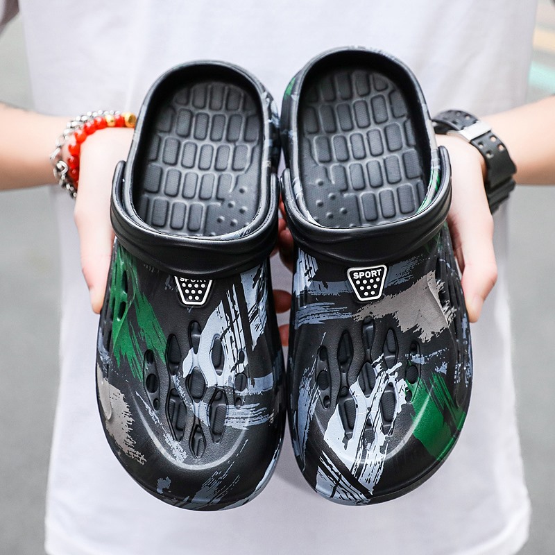 Men's Summer Camouflage Graffi - Croc Style Clog ulasan dan harga