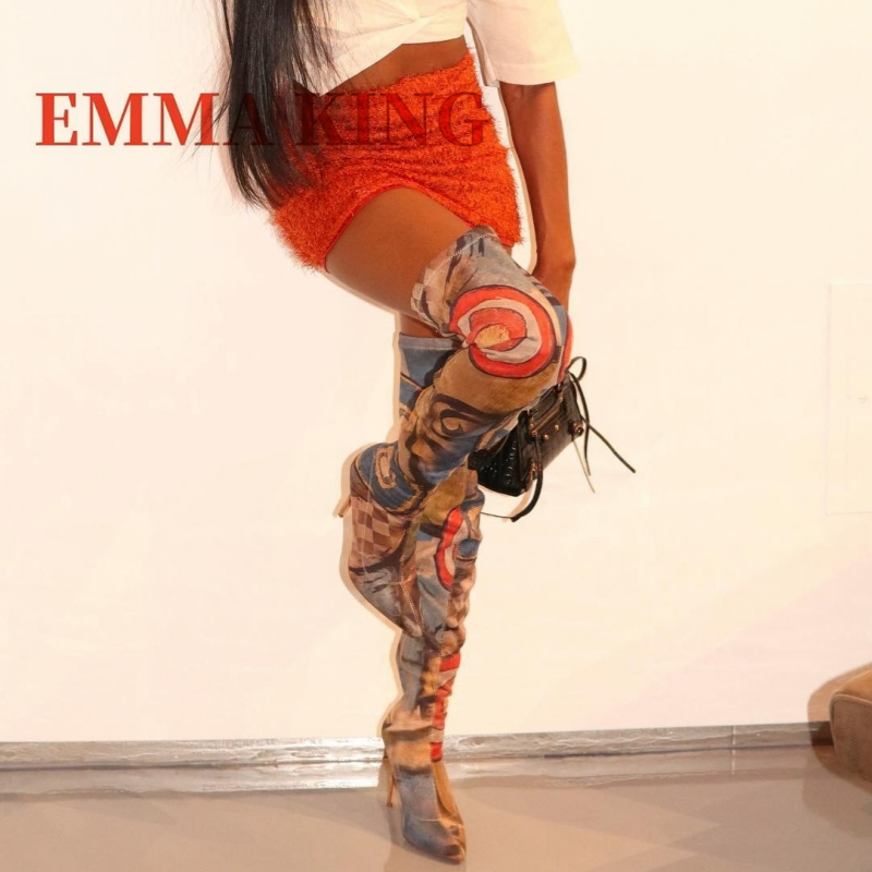 Women's Art Print Thigh High B - Sock Boot Women ulasan dan harga