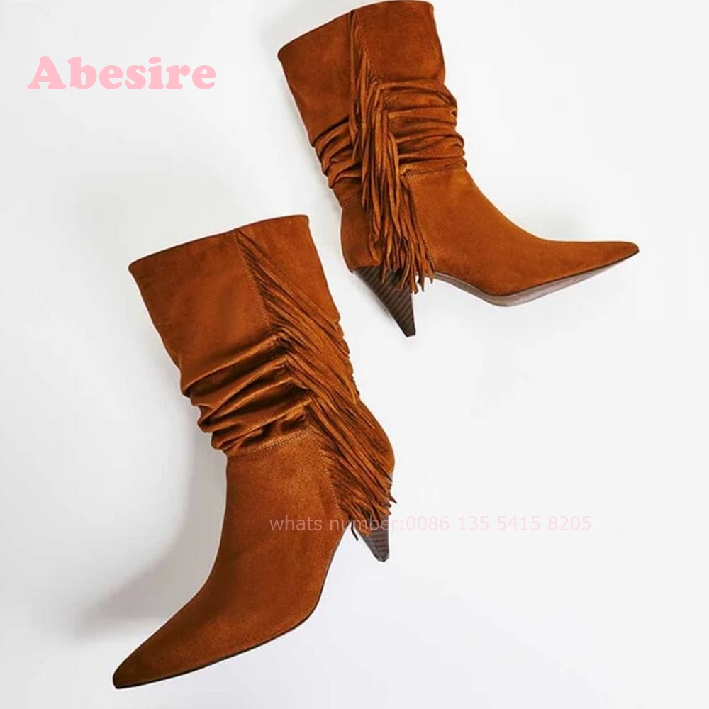White Cone Heel Fringe Shoes V - Women'S Shoes Vegan ulasan dan harga