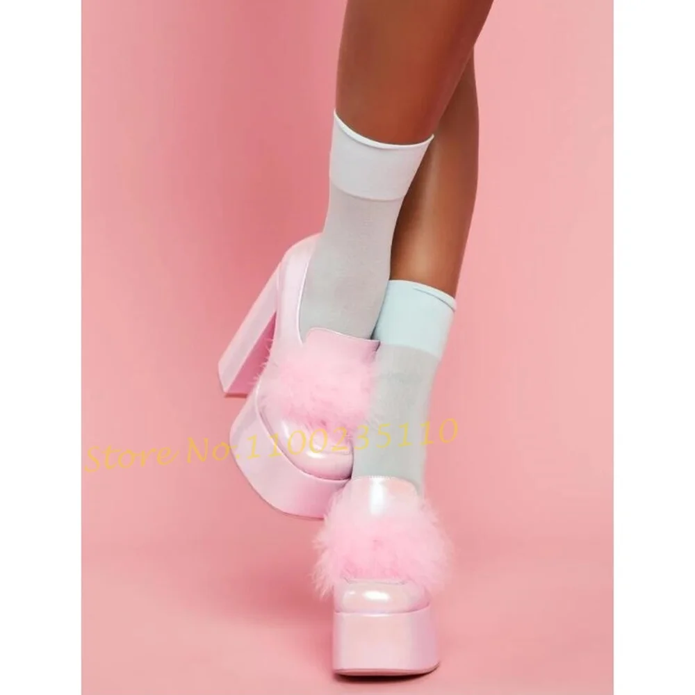 Pink Pom Platform Loafers Shoe - Women'S Shoes Vegan ulasan dan harga