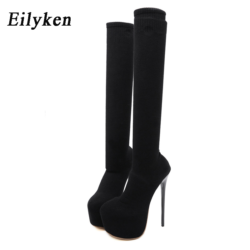 Eilyken Fashion Platform Stret - Sock Boot Women ulasan dan harga