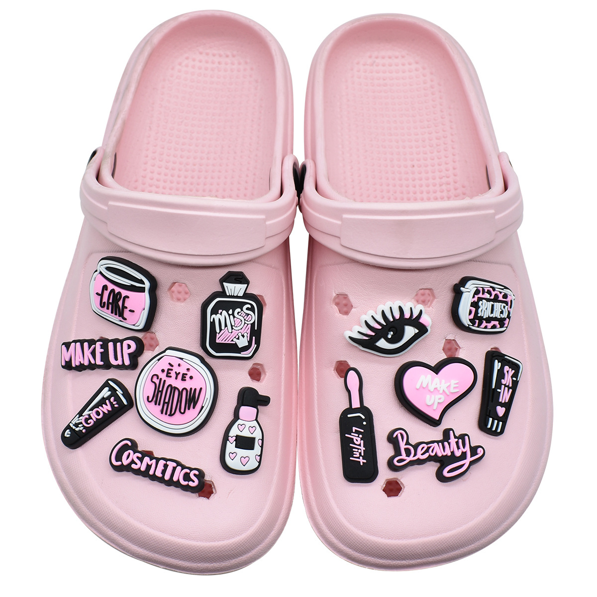 Pink Beauty Makeup Shoe Charms - Croc Style Clog ulasan dan harga