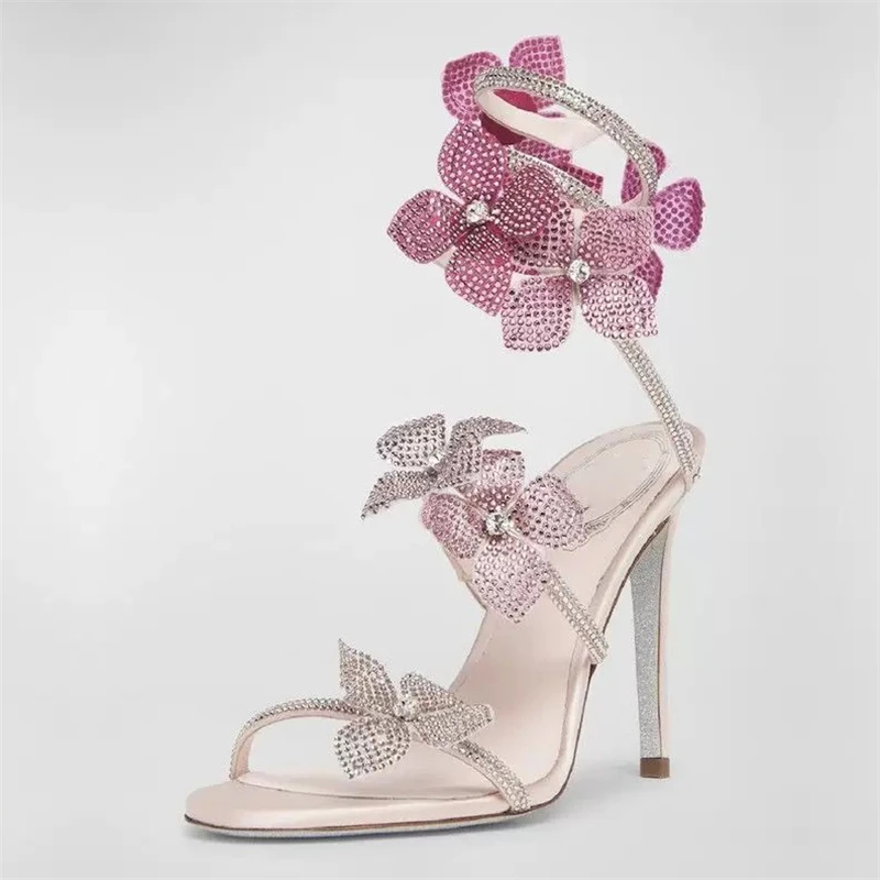 Eilyken Sexy CRYSTAL Flower Th - Peep Toe Heels ulasan dan harga
