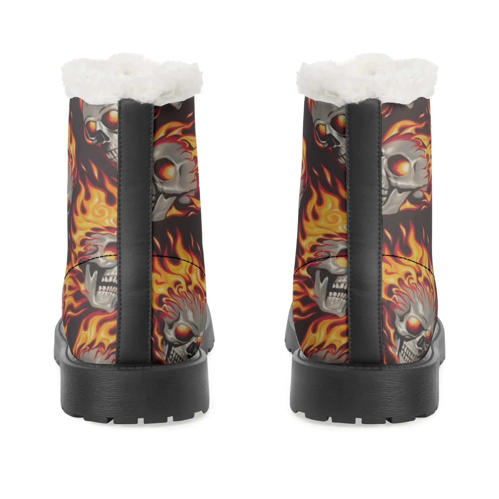 Fire Skull Patterns Snow Boots - Women Shoes Us To Eu ulasan dan harga