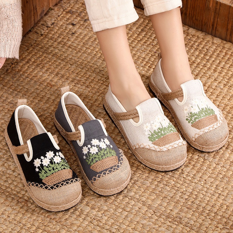 Veowalk Flowers Embroidered Wo - Women'S Shoes Vegan ulasan dan harga
