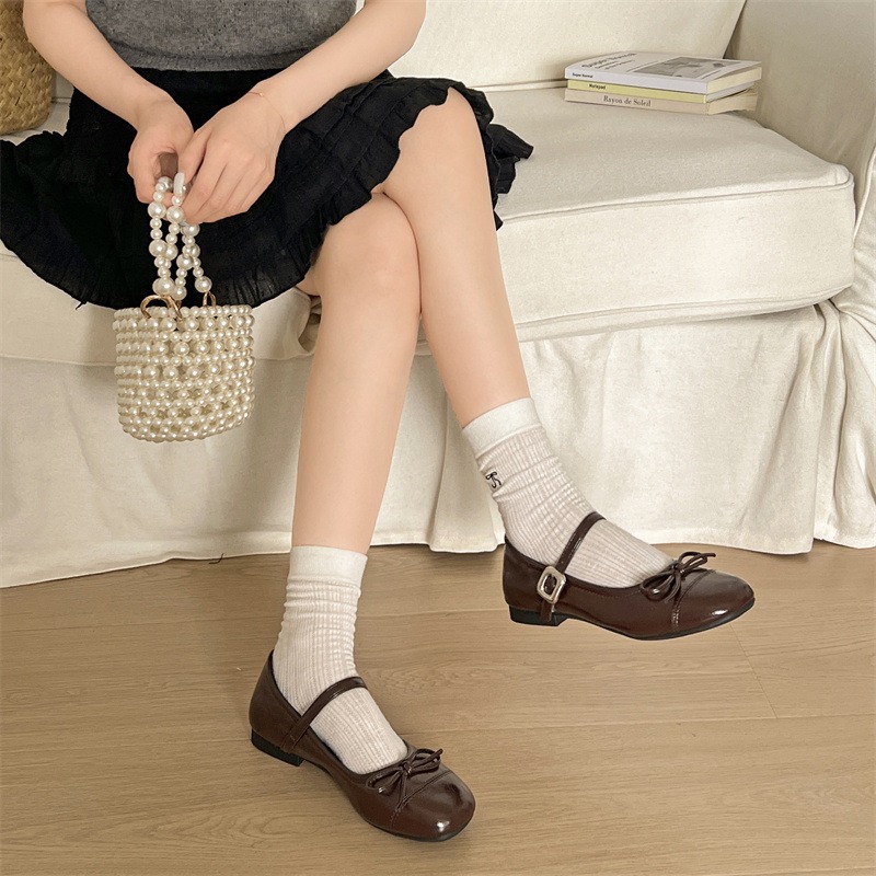 Women's Bow Mary Jane Flats Sq - Women Shoes Us To Eu ulasan dan harga